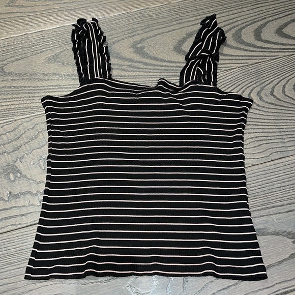 Intermix Carla Striped Ruffle Tank, Large - Picture 3 of 5